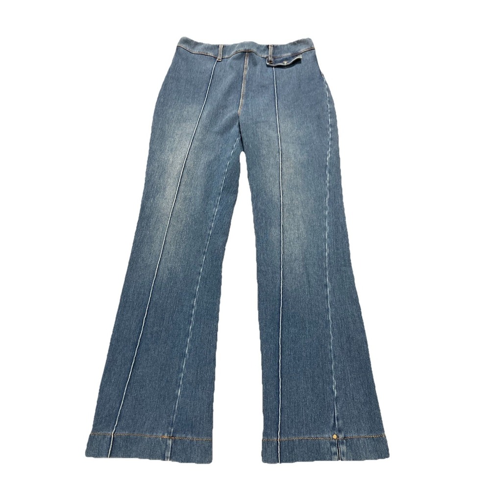 LYSSÉ New York Pull On Flare Jeans Size L Stretch High Rise Retro Y2K USA Design